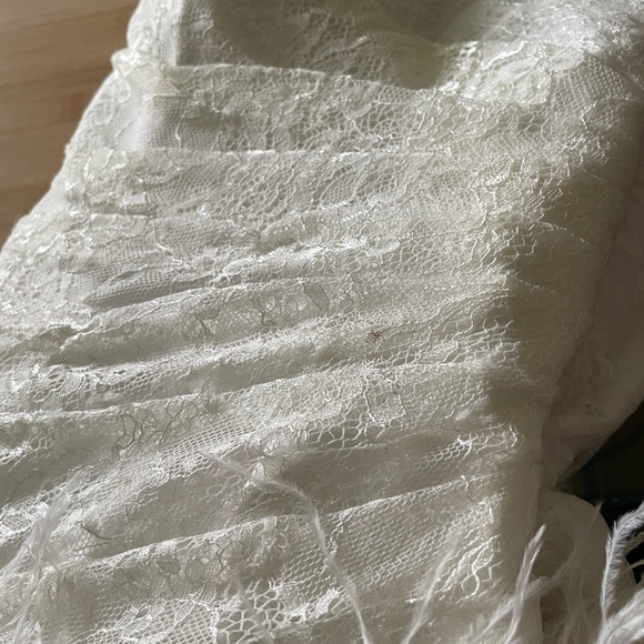 Elegant Strapless White Lace Wedding Dress Plus Size - Picture 15 of 16